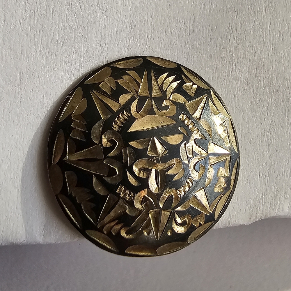 Vintage Mexico Plata clip earring single ONE aztec sun sol celestial - Picture 8 of 14